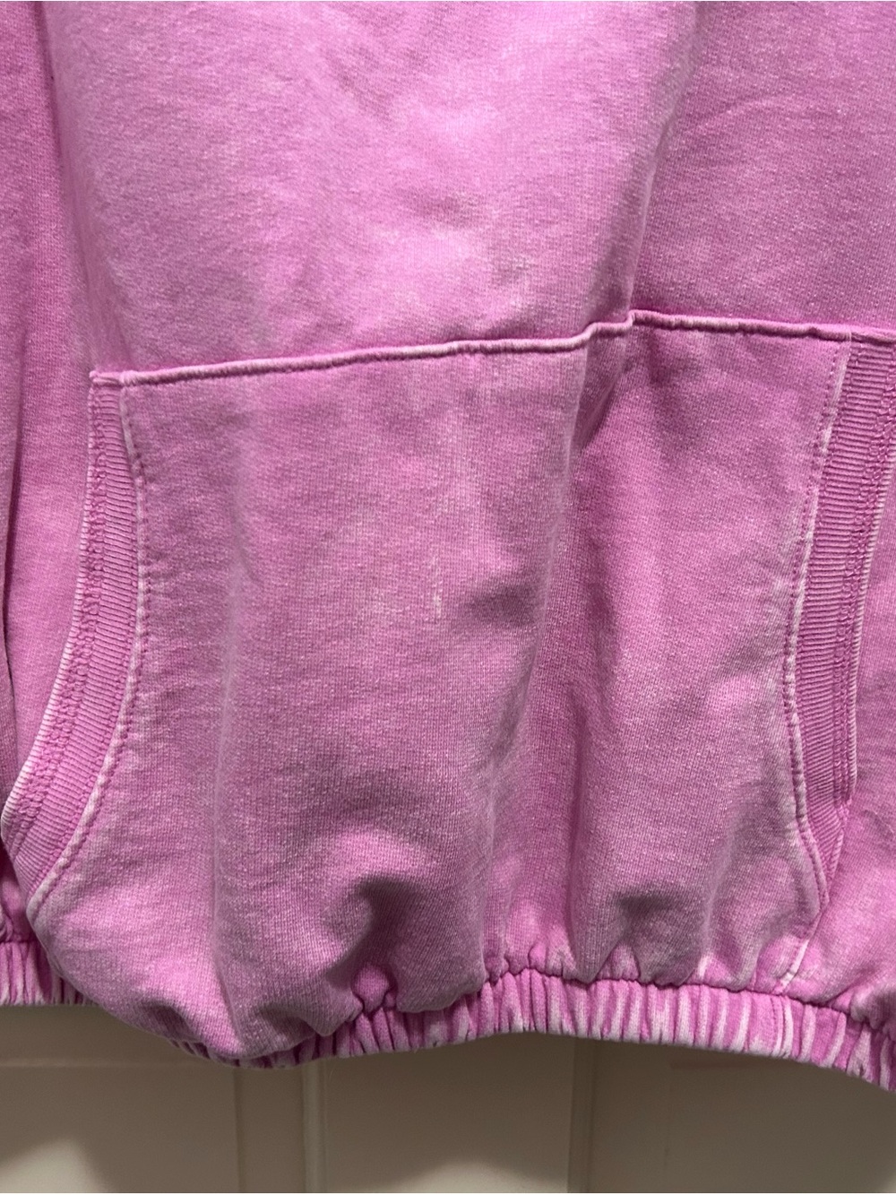 Zenana Pink Mineral Wash Half-Zip Pullover Hoodie Large - Picture 3 of 5